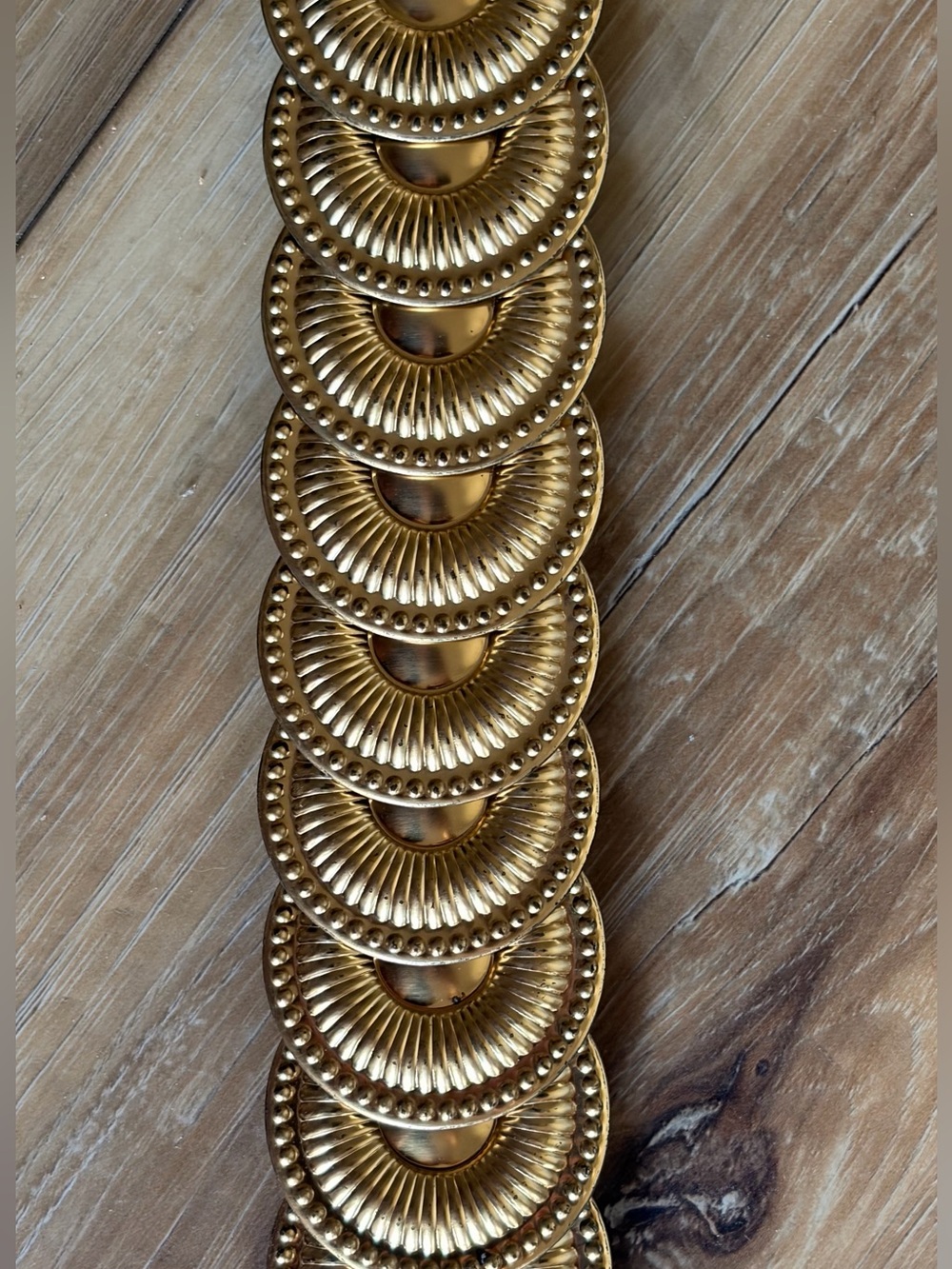 Vintage 80s Gold Sunburst Disc Statement Coin Medallion Belt